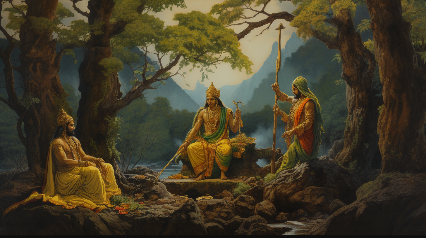 Lord in the Forest with Seetha and Lakshman