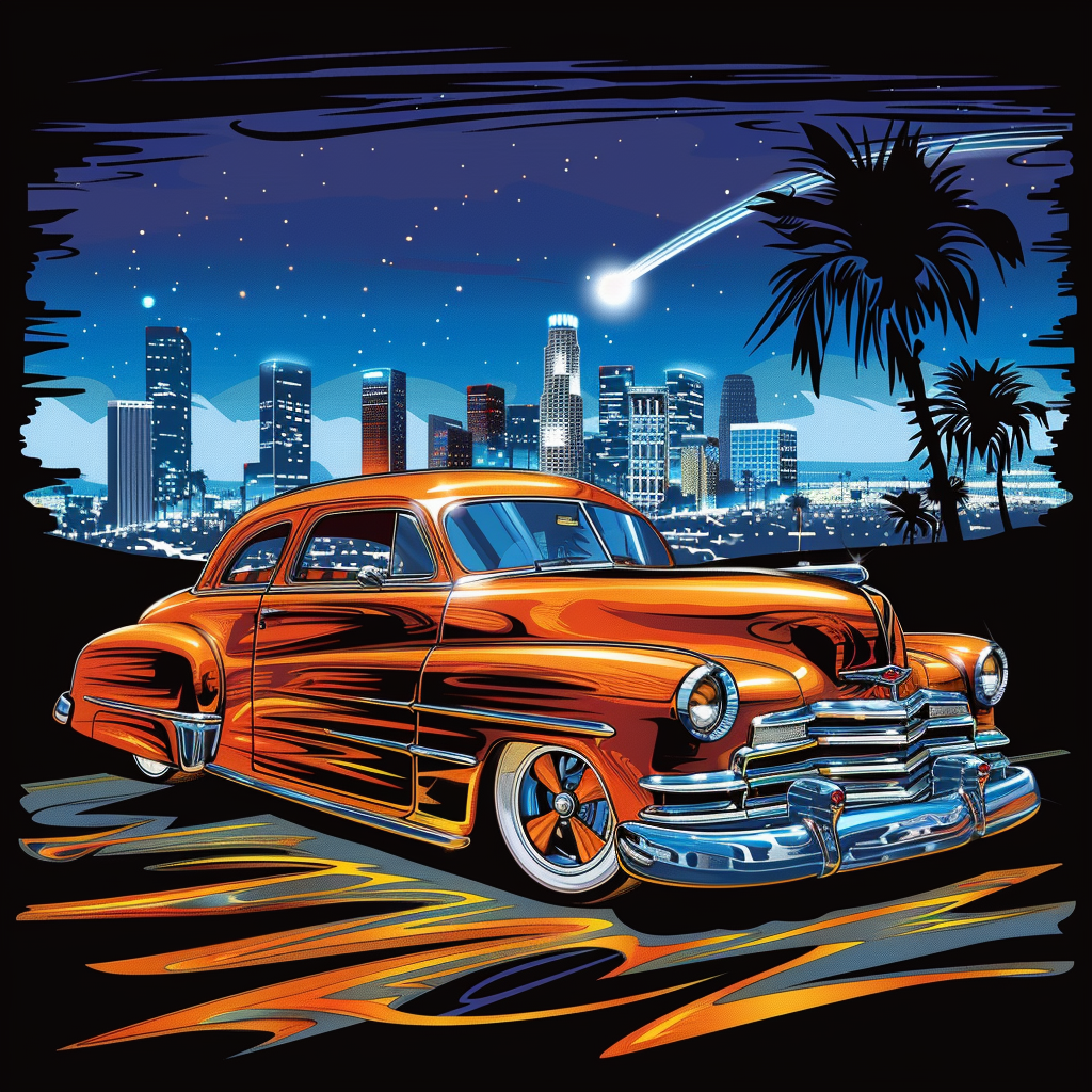 Cartoon Chevrolet Cityscape Laser Beam