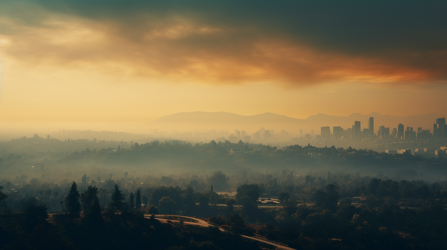 Scenic view of Los Angeles skyline