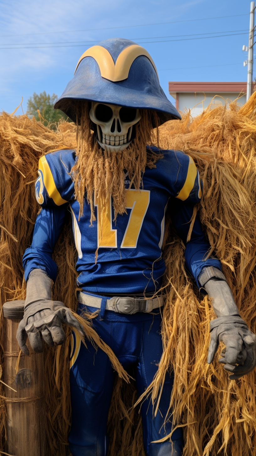 Scary Los Angeles Rams Scarecrow