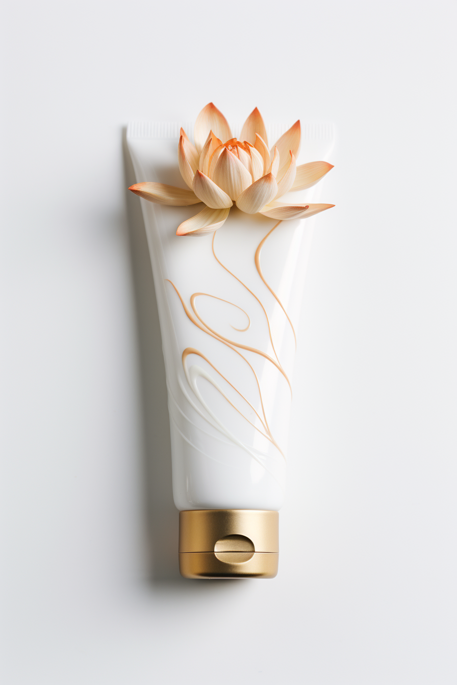 Body lotion with lotus flower