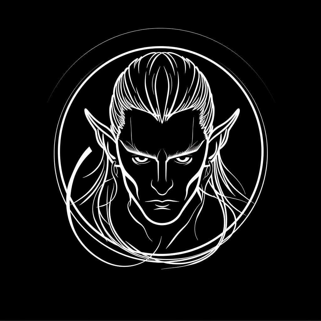 Simple LOTR elf logo illustration