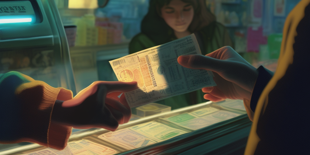 Close-up of Lottery Ticket Exchange