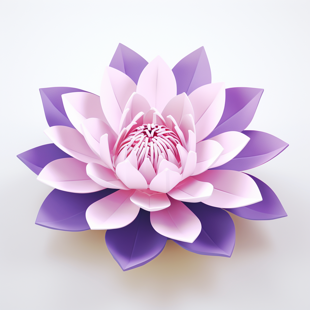 Vibrant purple lotus on white background