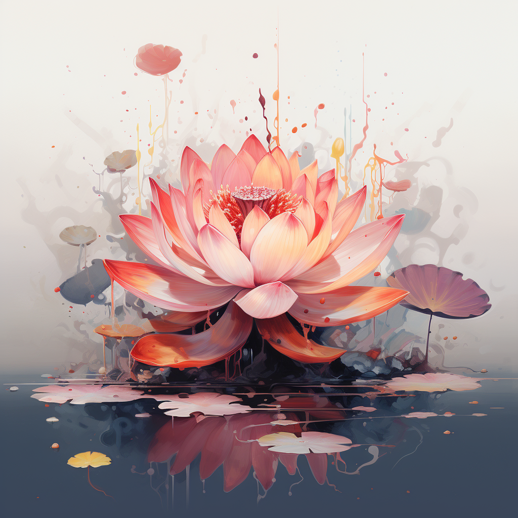 Vibrant lotus flower in gradient colors