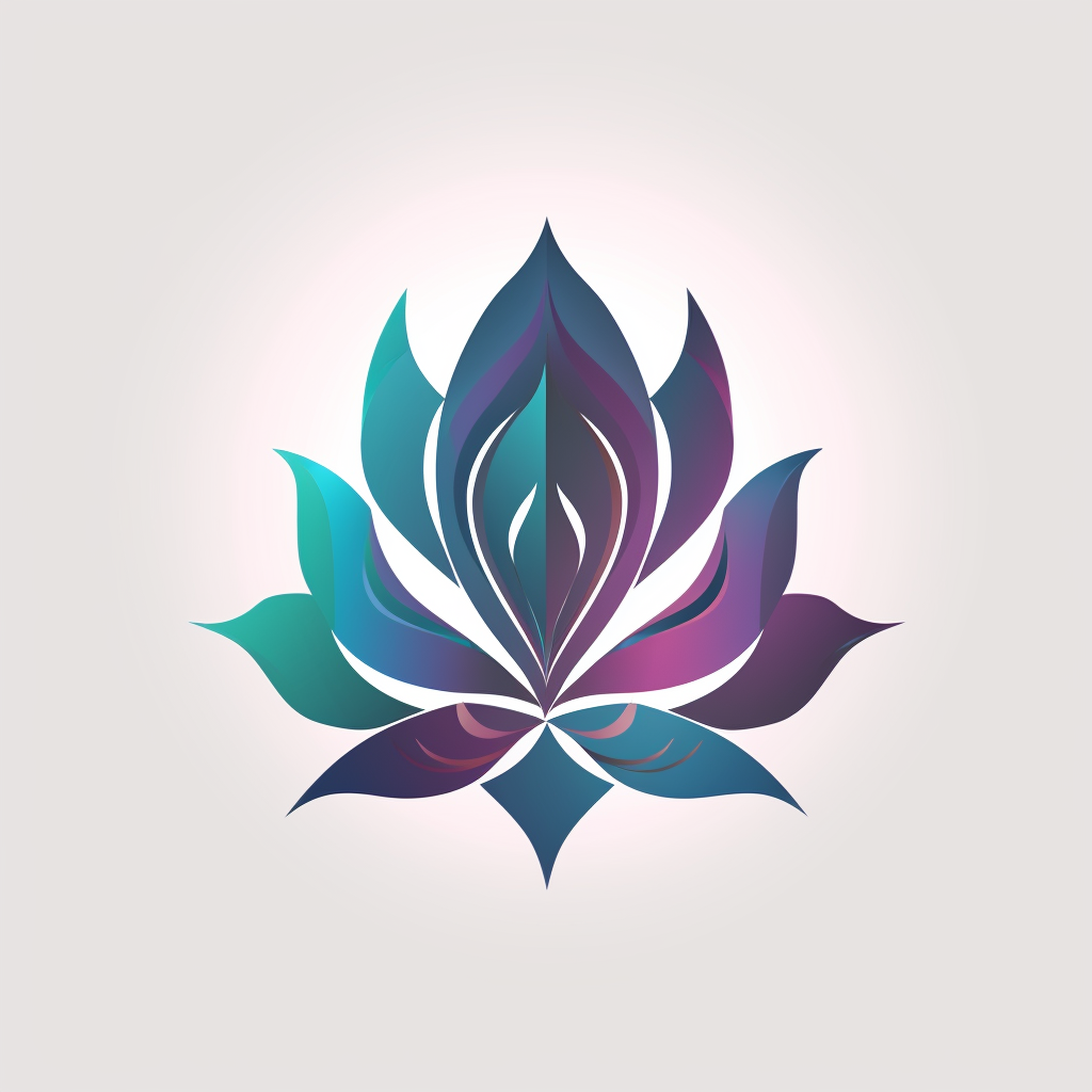 Beautiful lotus flower in teal, tan, and violet