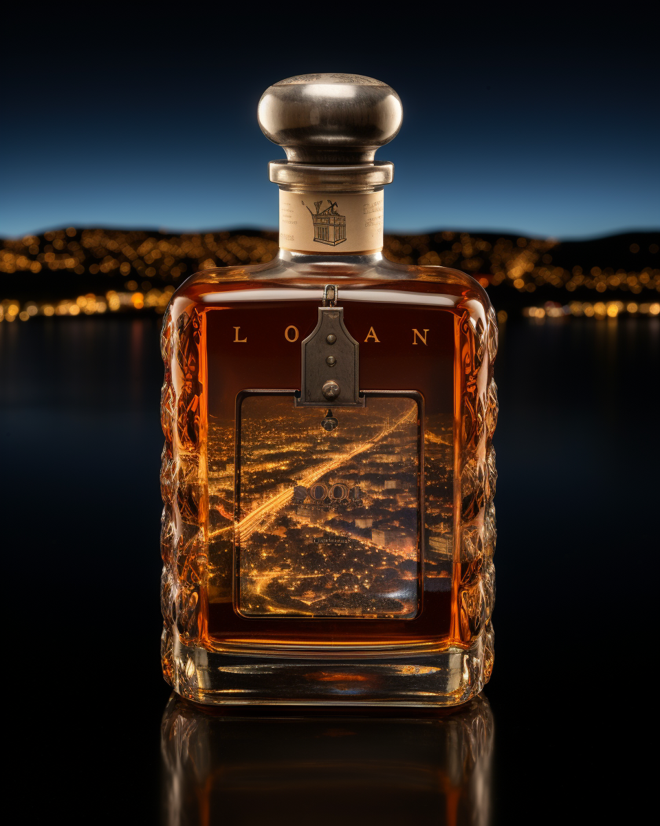 Louis Vuitton whisky bottle photography