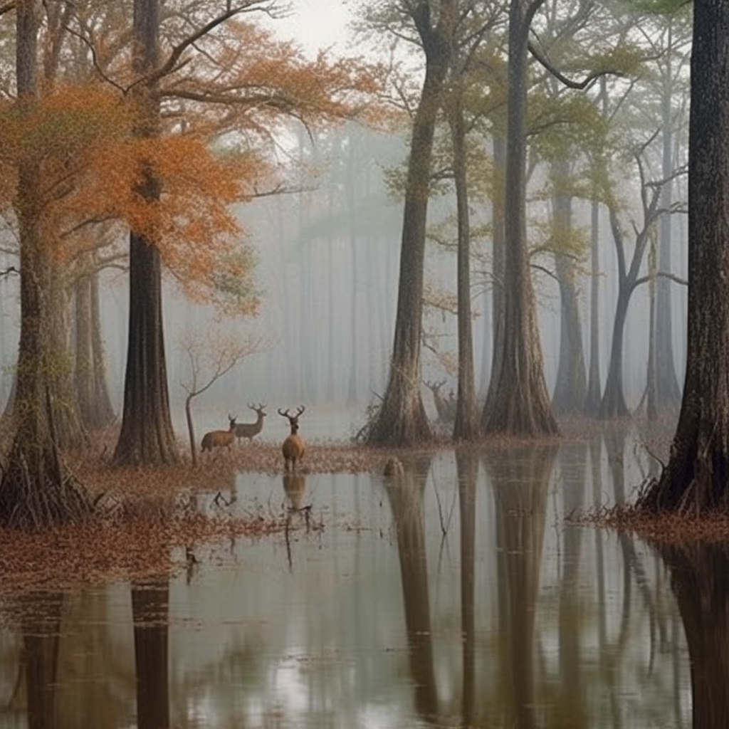 Scenic Louisiana deer hunting landscape