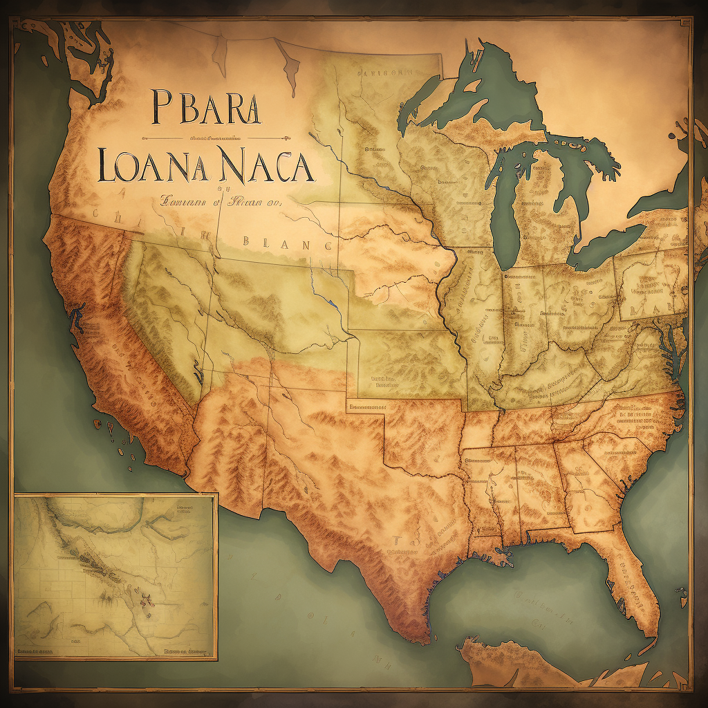 Digital Painting of Louisiana Purchase Map