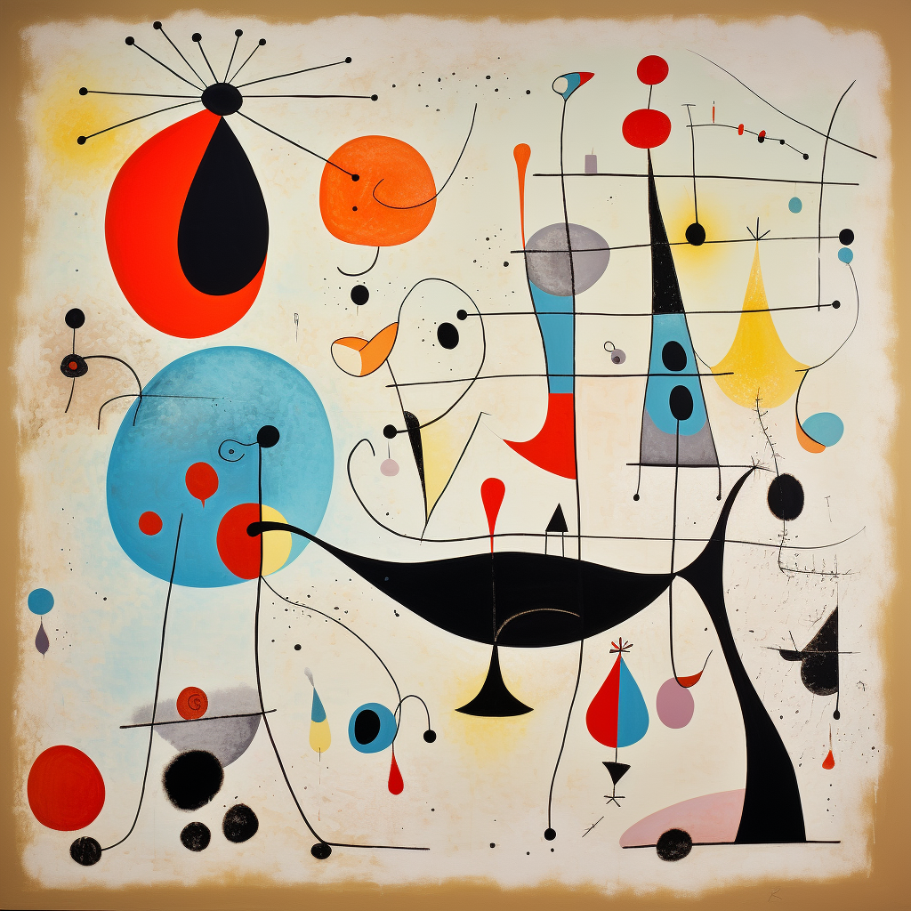 Colorful representation of love by Joan Miró