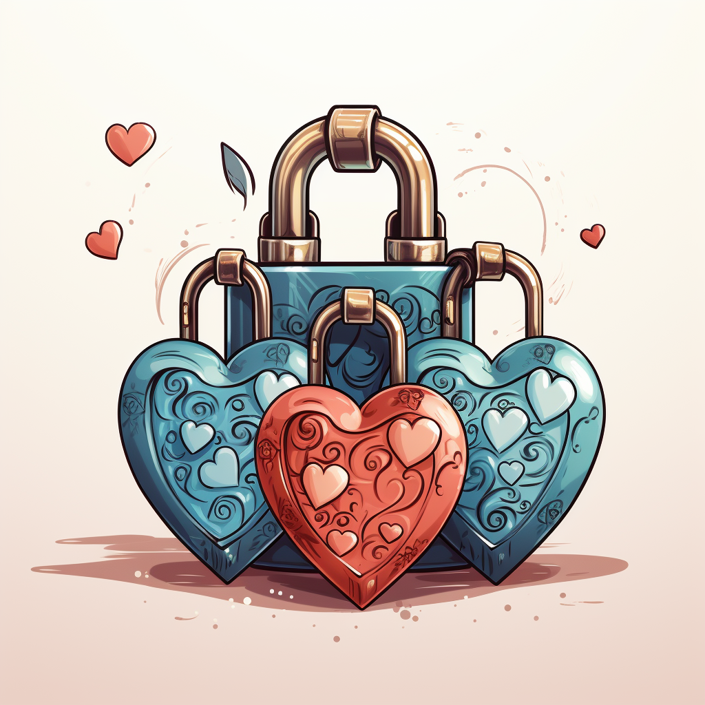 Romantic love lock illustration