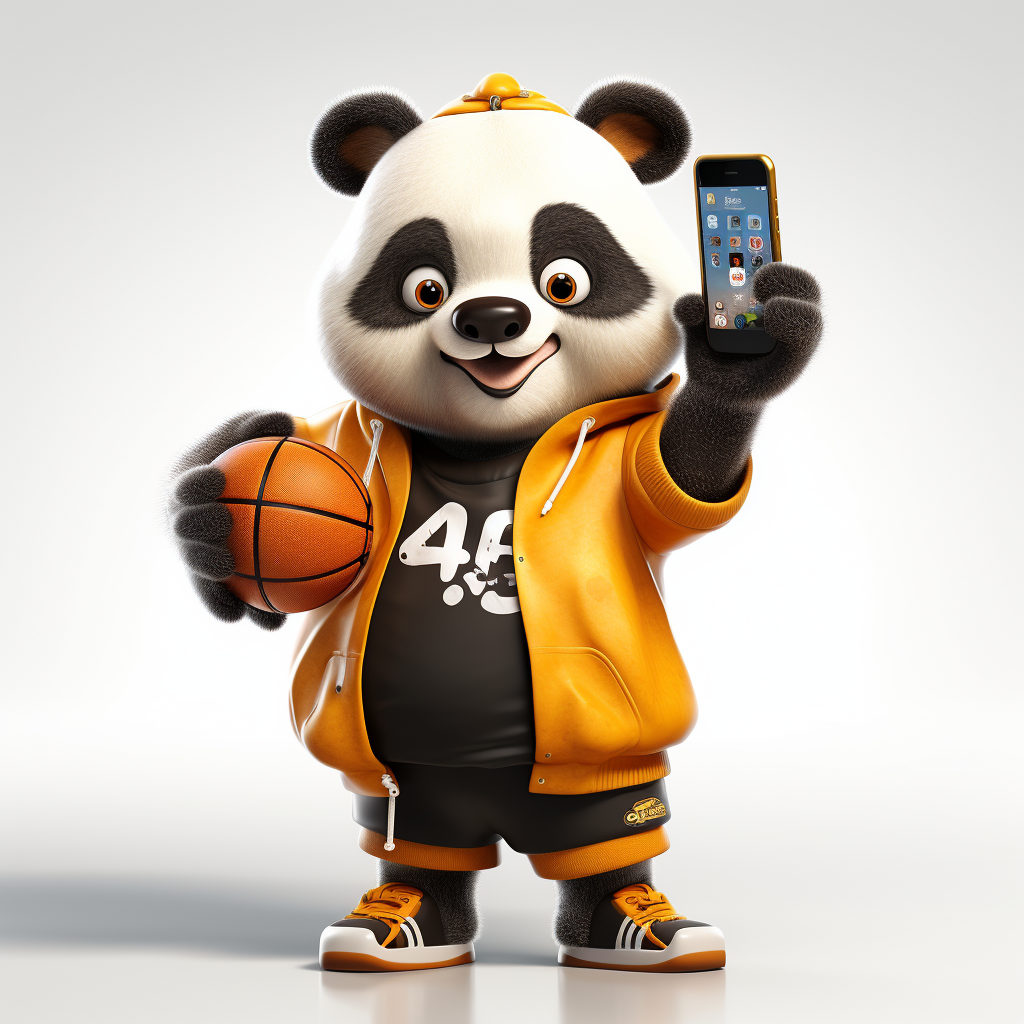 Adorable panda taking a selfie at the gym