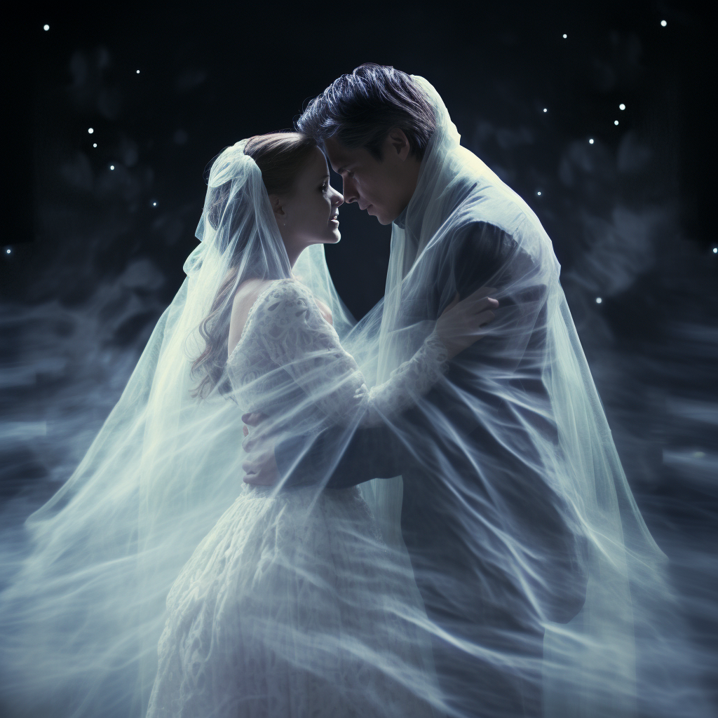 Beautiful love of ghostly couple