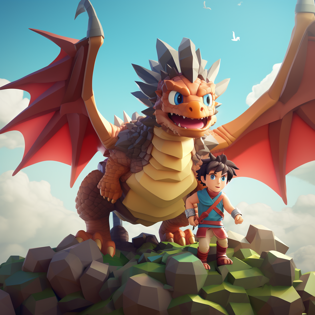 Dragon Quest Low Poly Game Cover