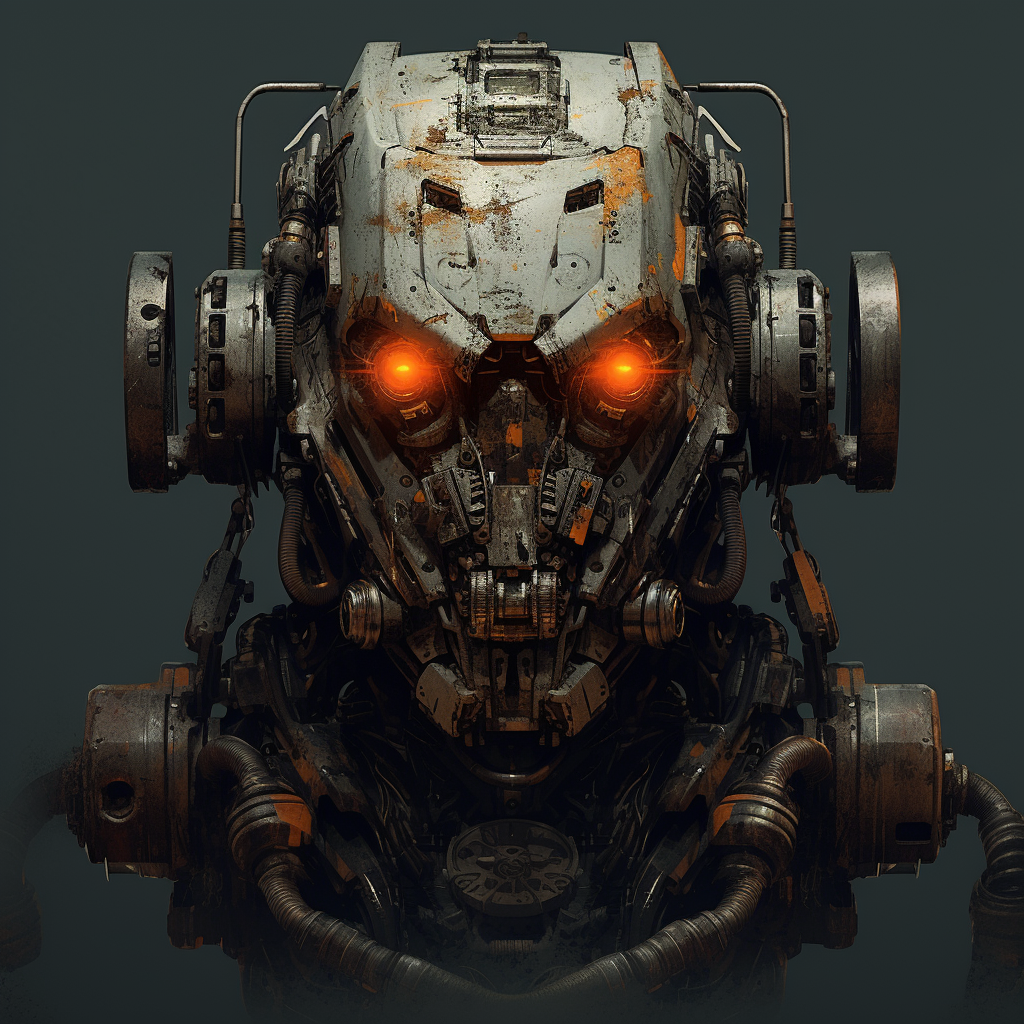 Enigmatic mechwarrior in low-key portrait