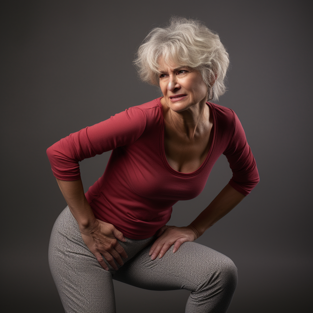 Woman experiencing severe lower back pain