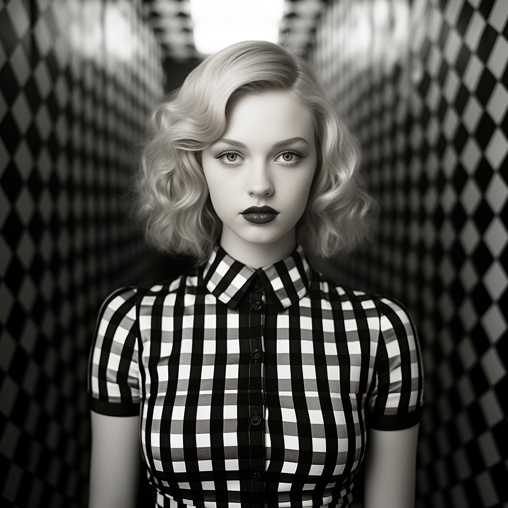 Black and White Checkerboard Portraits