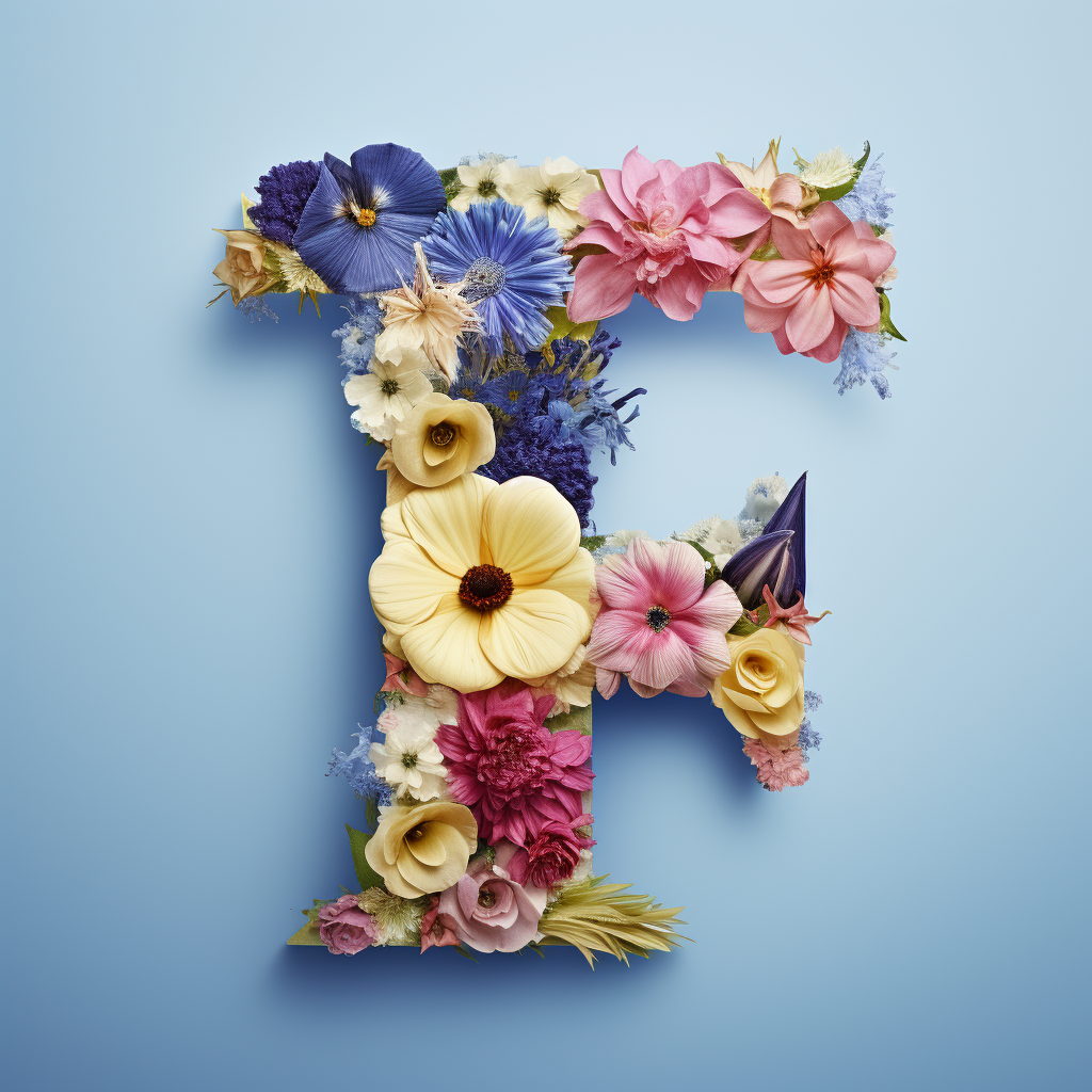 Flower Letter T 3D Studio Lighting