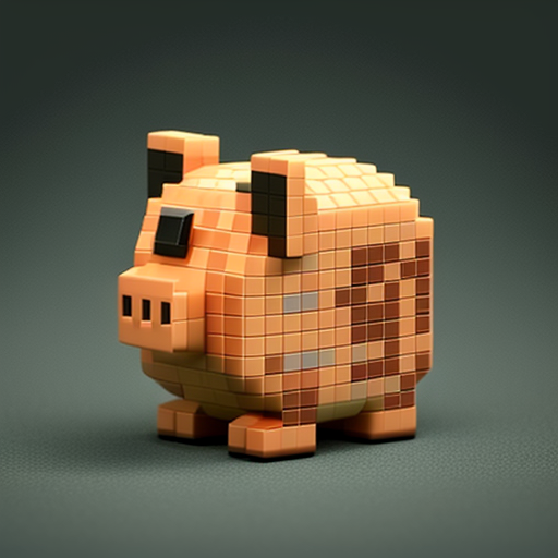 8-bit piggy bank icon