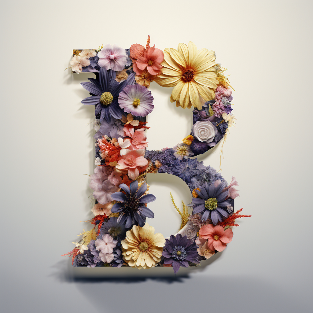 Letter H with Flower Elements