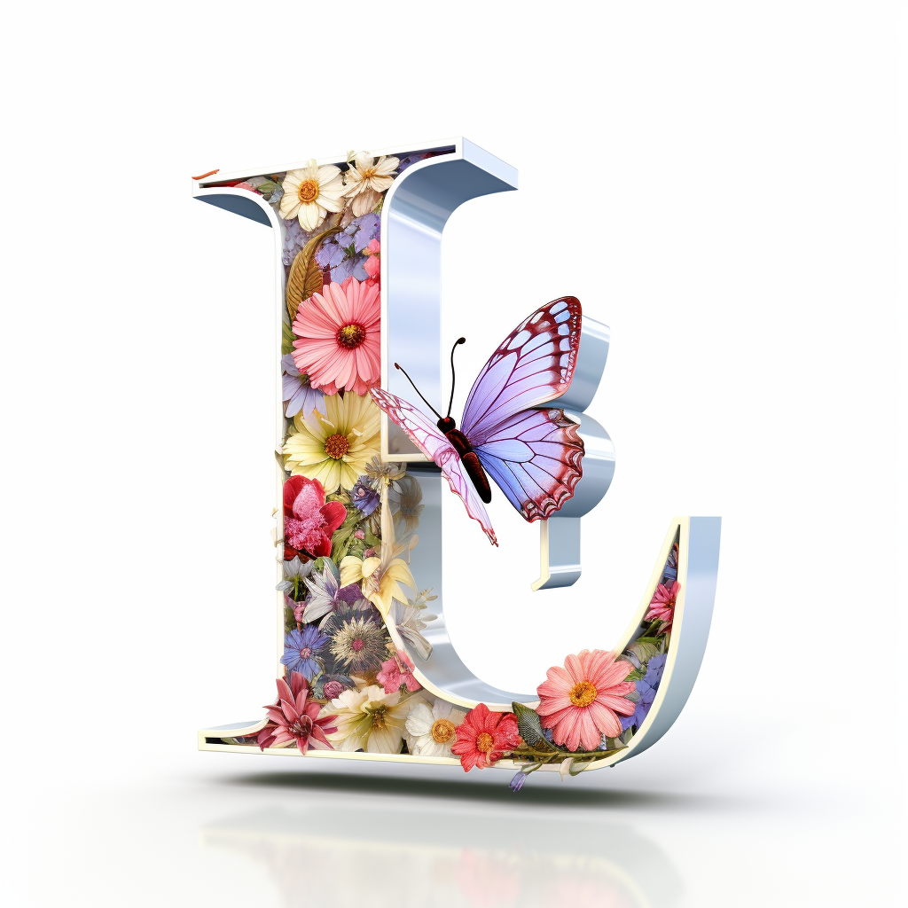 Colorful Stereoscopic Letter L Artistic Font