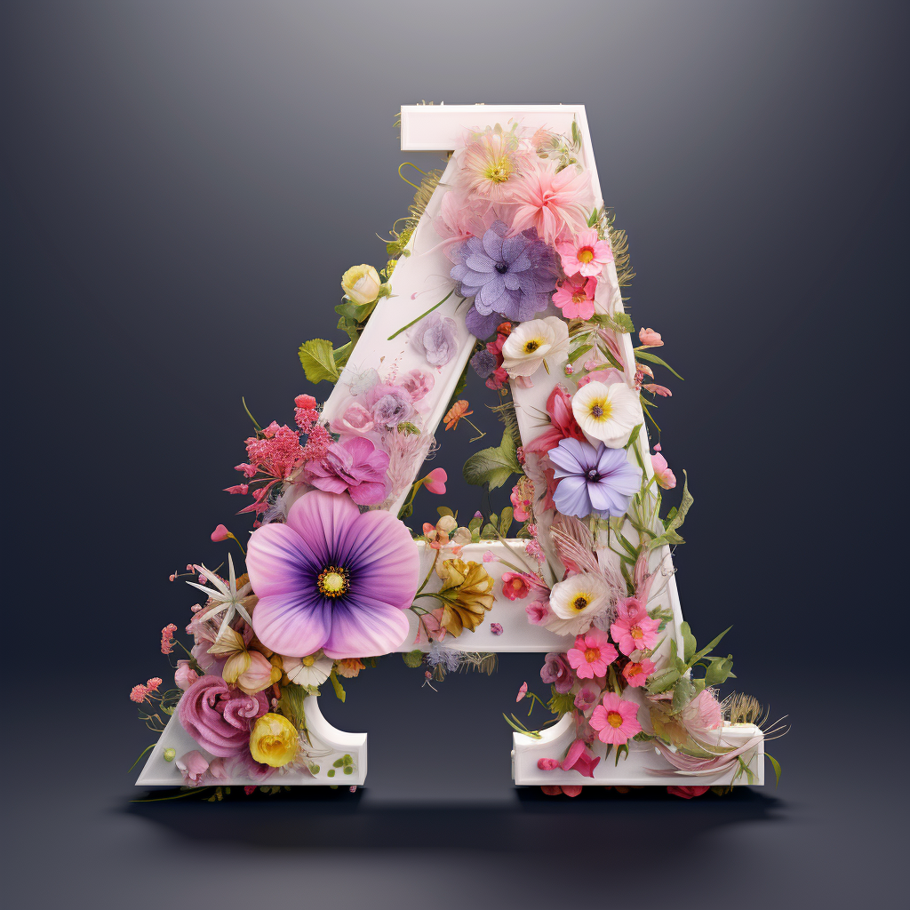 3D Flower Letter A Design