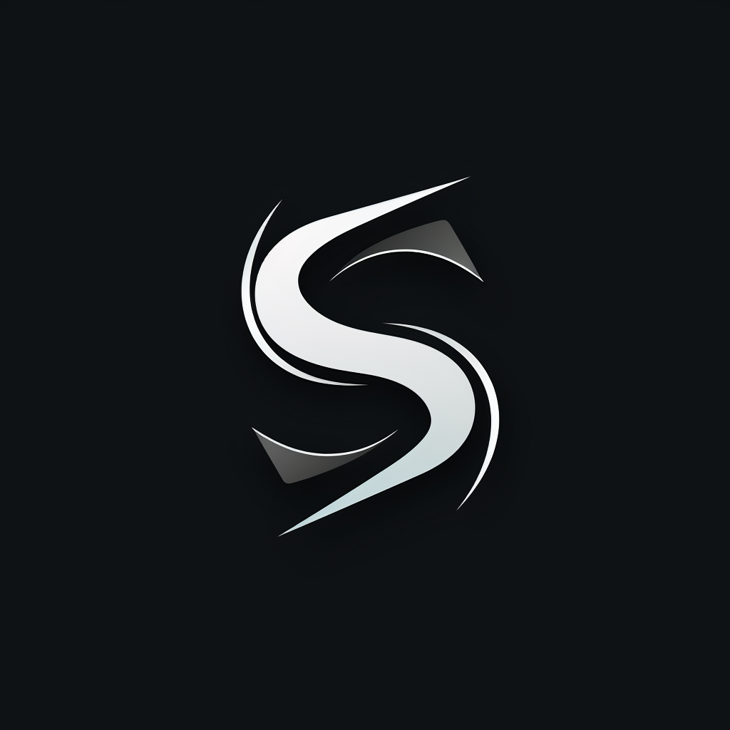 Letter S Logo White on Black