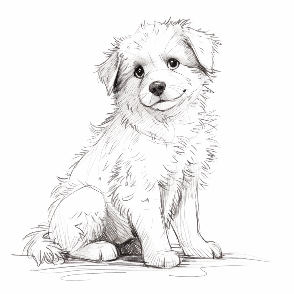 Puppy sketch art lineart realistic