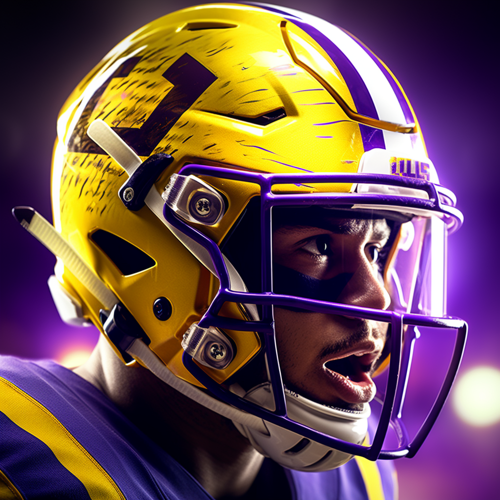 Backlit LSU Football Player Uniform