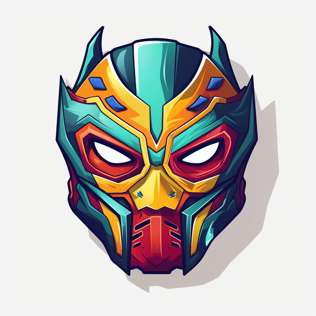 Luchalibre mask with cyberpunk minimalistic design