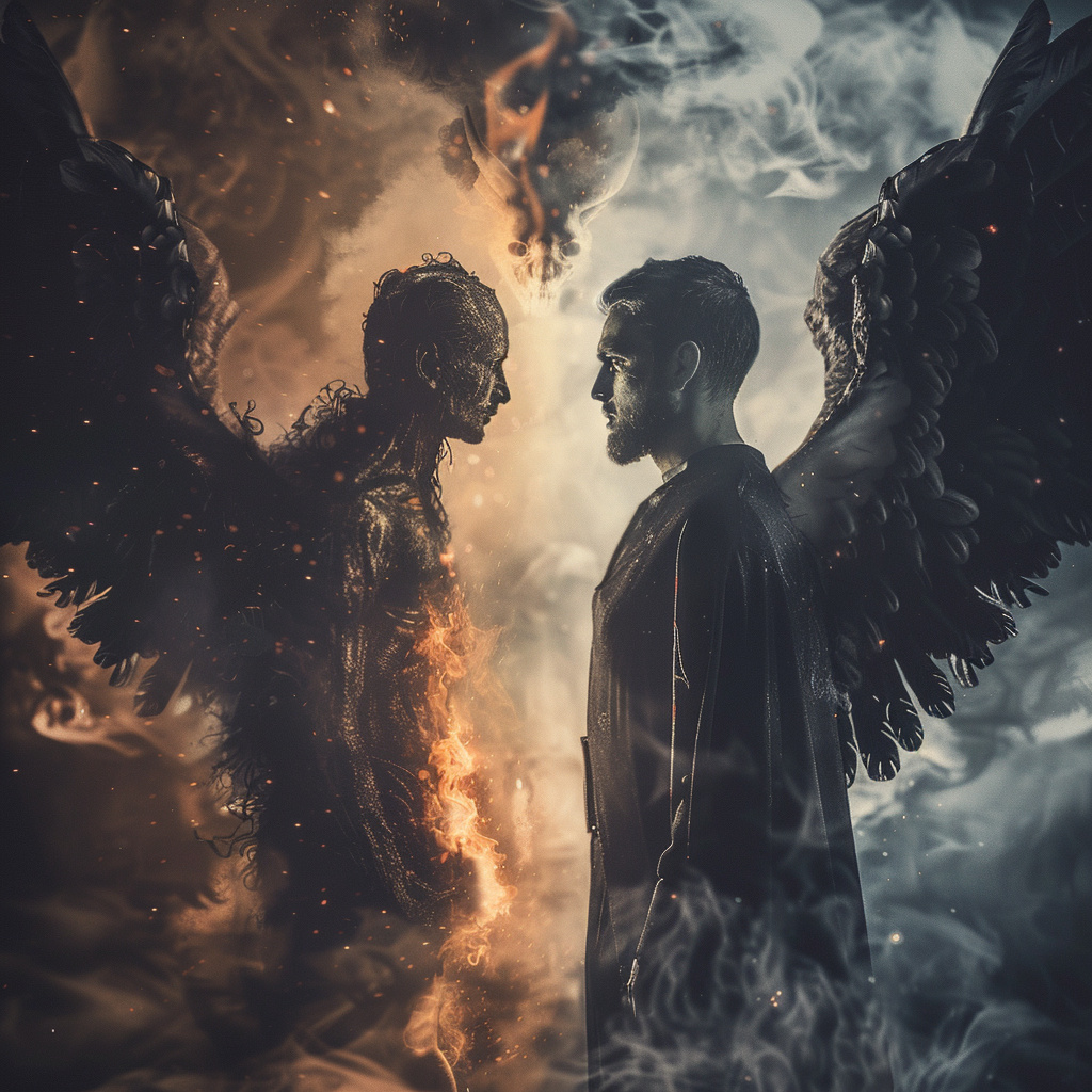 Lucifer vs Arch Angel Dystopian Battle