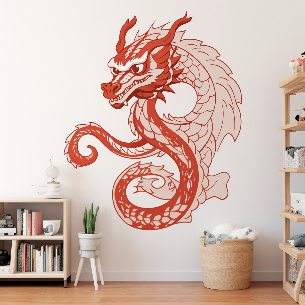 Adorable baby dragon wall sticker