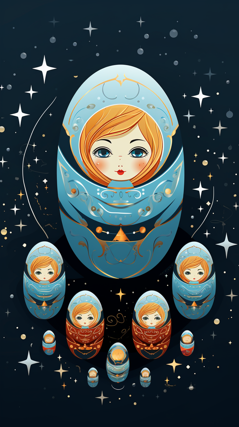 Lucky Space Matryoshka Illustration