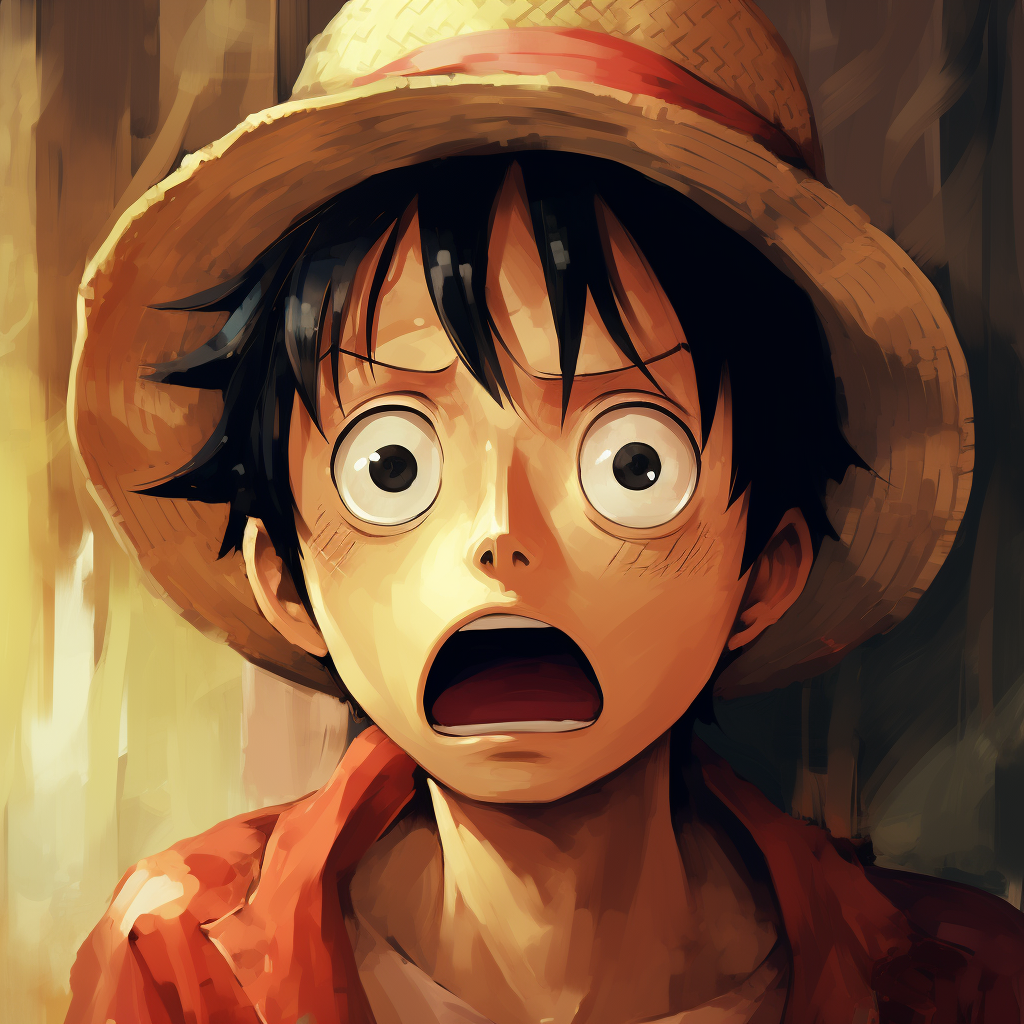 Luffy of One Piece in Munch's style