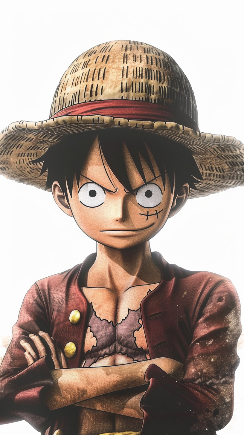 Luffy Wanted Poster White Background