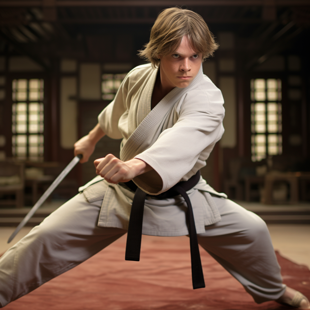 Luke Skywalker training at dojo