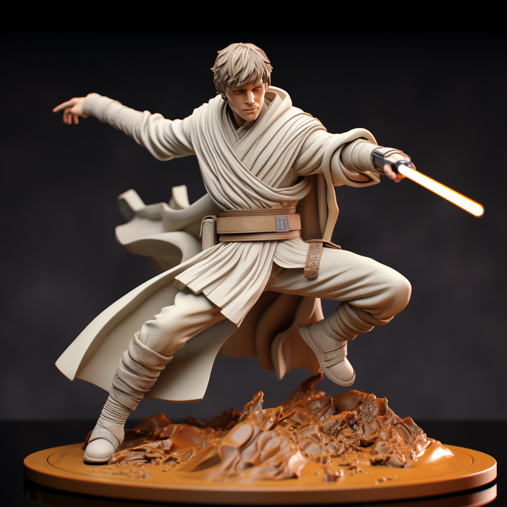 Luke Skywalker anime action pose statue