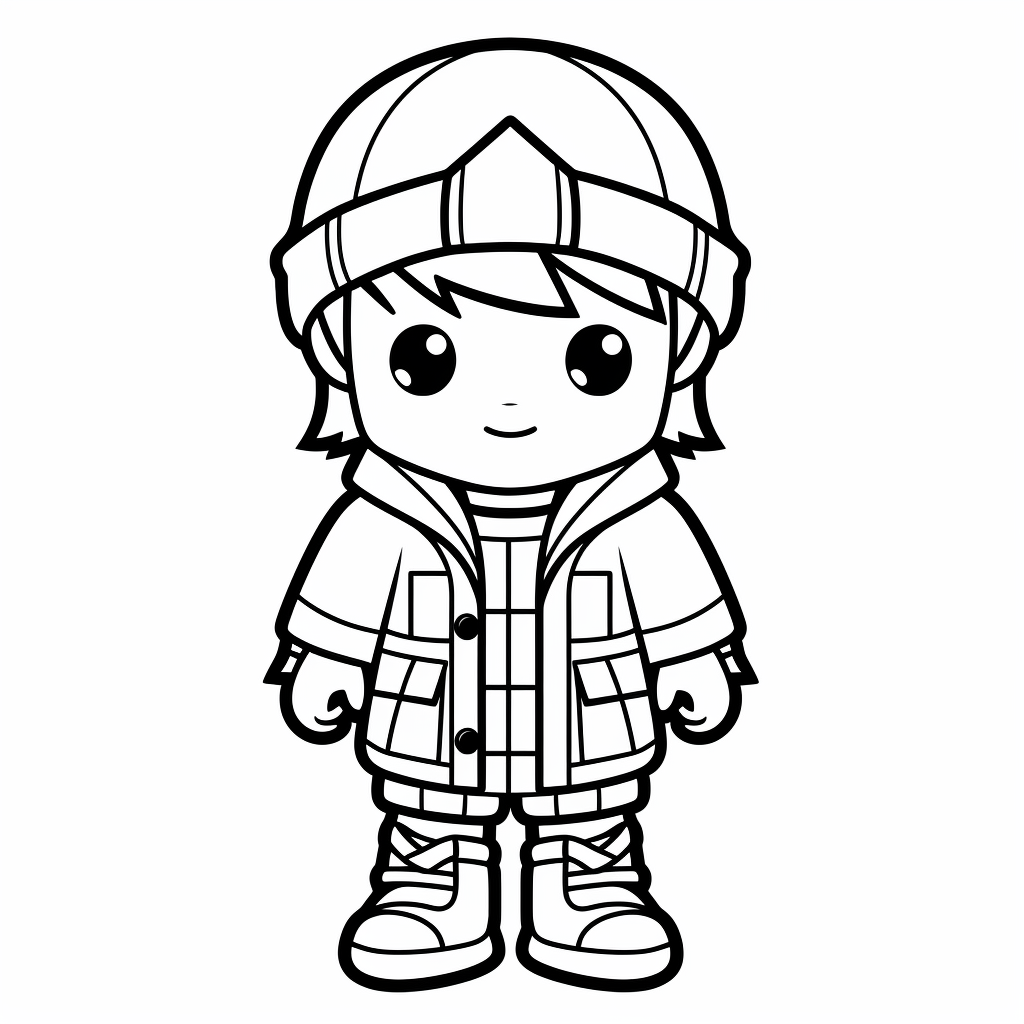 Kawaii lumberjack Halloween costume outline