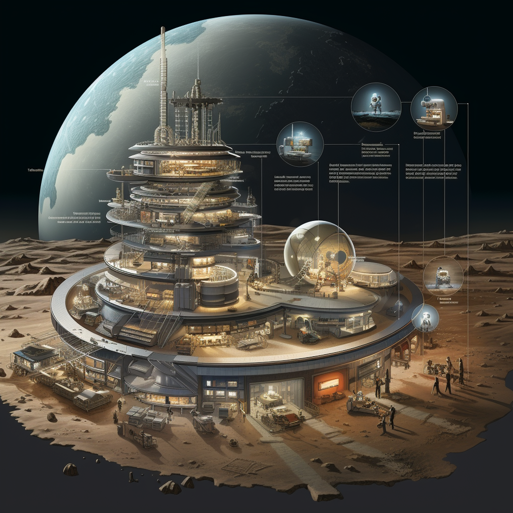 Lunar Habitat with Navigation, Communication, Mapping Facilities