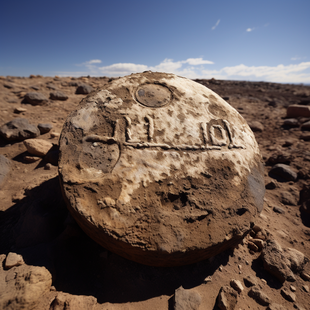 Logo with moon and archaeological elements