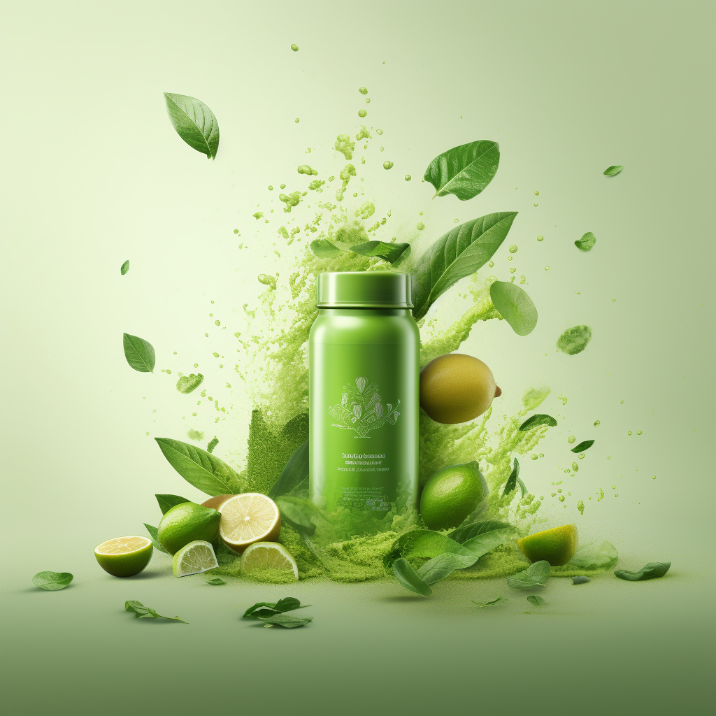 Healthy green background with product placement