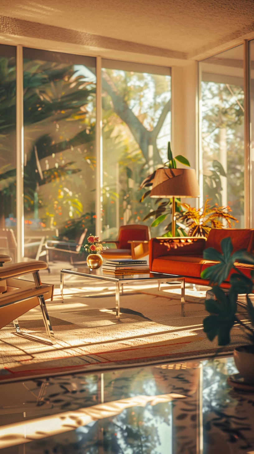 1950s luxurious living room in Las Vegas