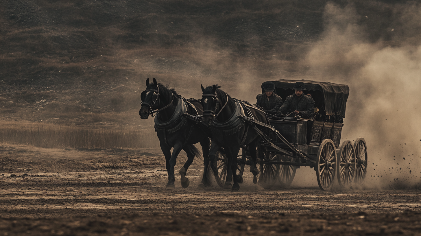 Black Horse Carriage Ancient China