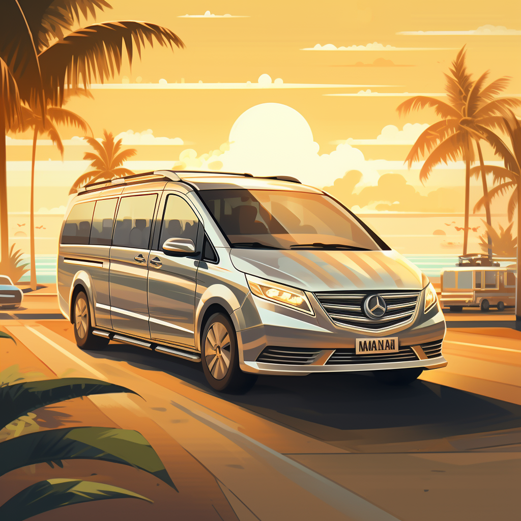 Luxurious Maybach Minivan picking up tourists