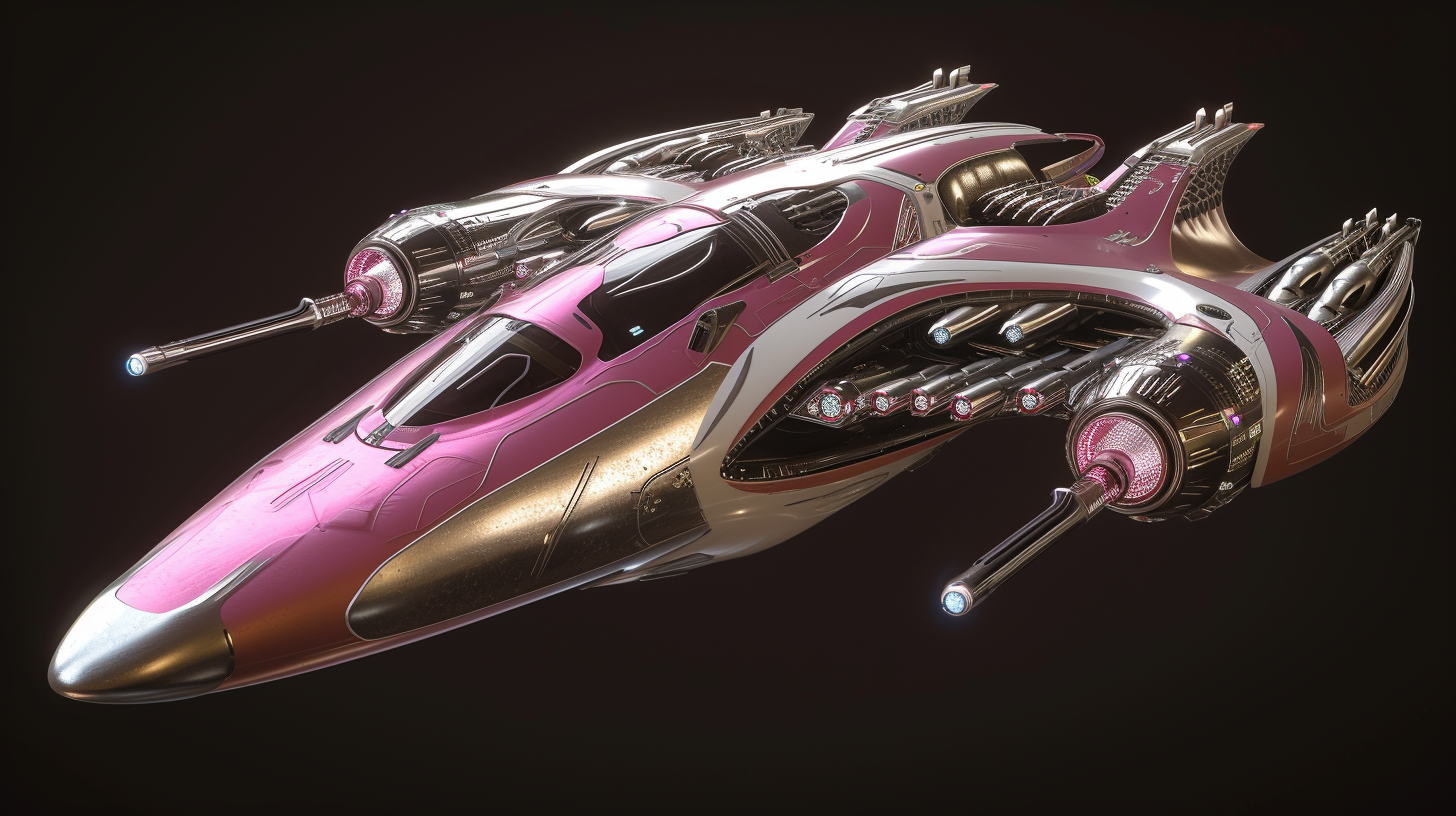 Luxurious Pink White Silver Spaceship