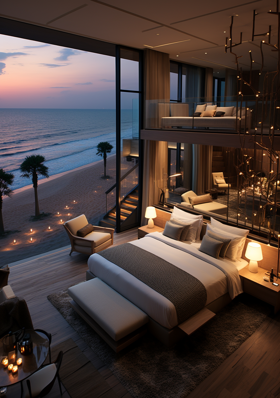 Stunning luxurious sea view hotel room