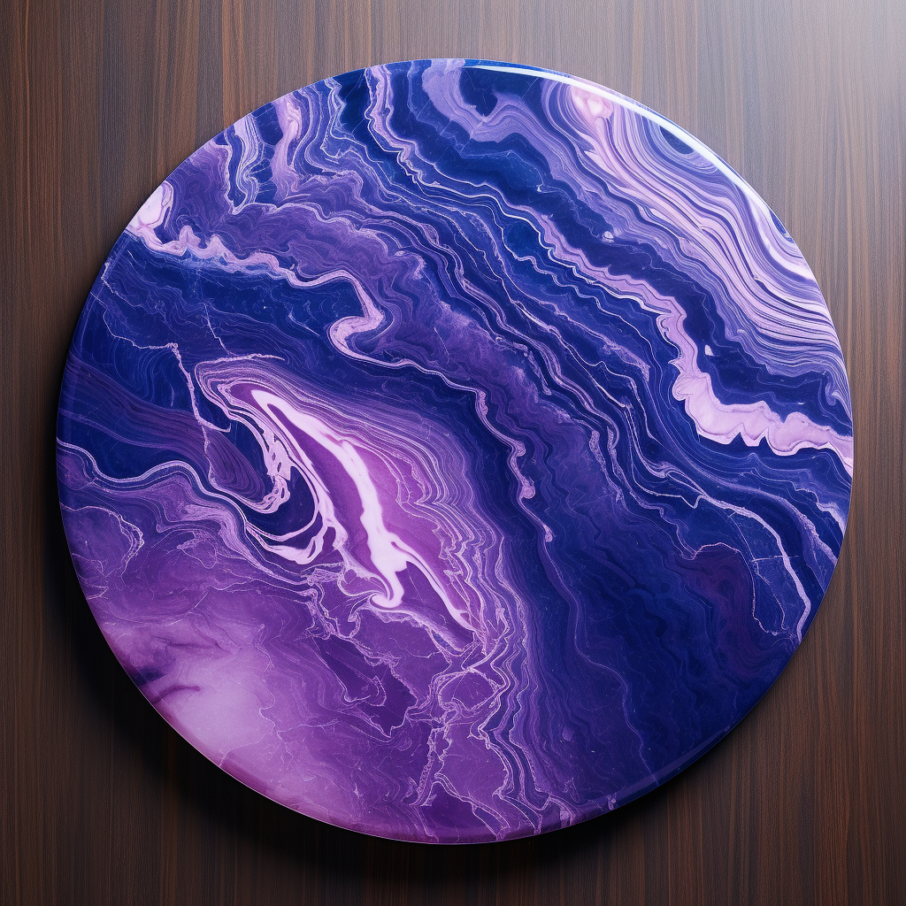 Luxurious table surface with magenta swirls