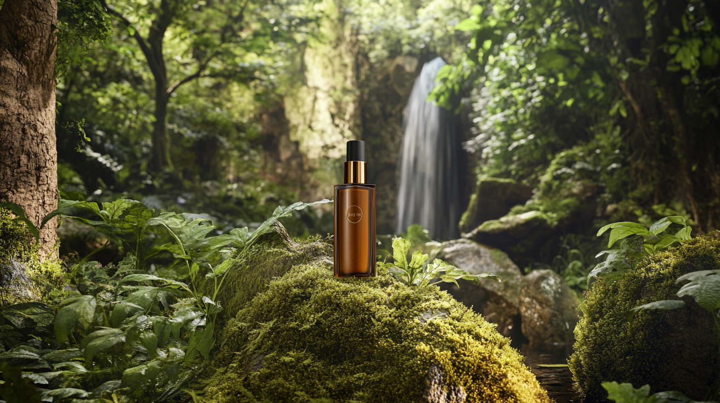 Luxurious Cosmetic Product in Forest