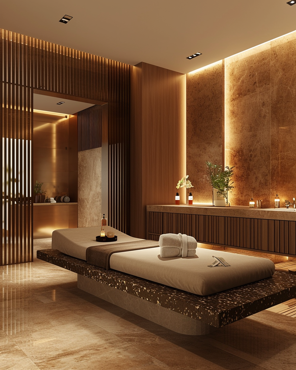 Luxurious spa room with slimming treatment