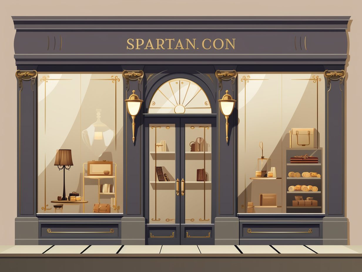 Luxurious storefront with flat vector illustration